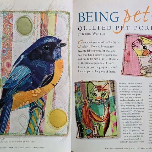 Quilting Arts Magazine August September 2008 Are Go Green Issue Quilted Pet Port - Picture 8 of 11